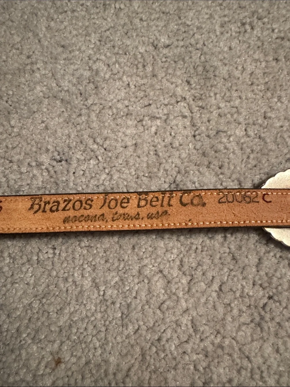 Vintage Brazos Joe Tan Suede Western Concho Belt with Gold Buckles